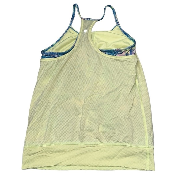 Ivivva Lululemon Lime Yellow Paint Splatter Double Dutch Bra Tank size 10 - Picture 6 of 11